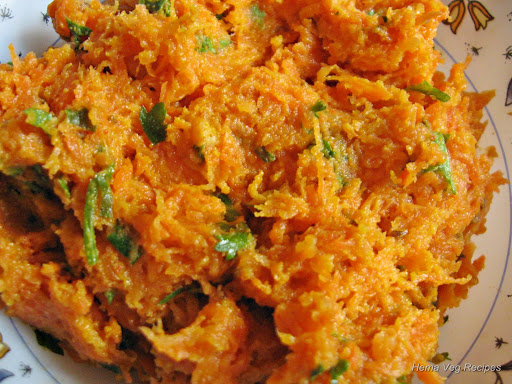 Carrot Cheese Paratha Filling