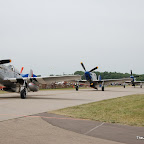 A buncha P-51 Mustangs taxing out