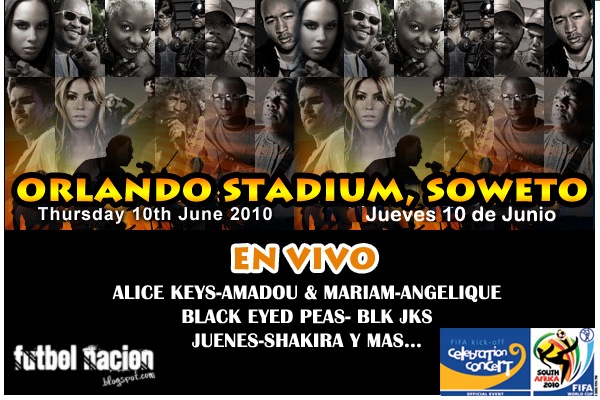 concierto de inauguracion sudafrica 2010 soweto