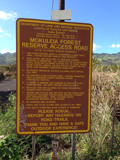 Mokuleia Forest Reserve Access Road