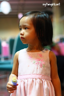 Zaria staring at clown