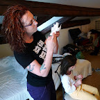 Oh crap, Trish finds lice in the girls hair.