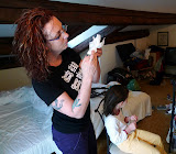 Oh crap, Trish finds lice in the girls hair.