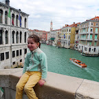 Lily on Rialto bridge doing a Kid reporter