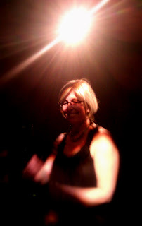 Trish under the club lights. Trish under the club lights.