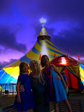 A purple evening sky at the end of summer at Cirque Du Soleil