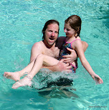Horsing around in the pool in the morning desert sun of Nazca