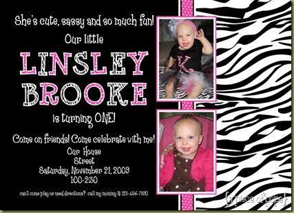 Zebra Birthday with Hot Pink