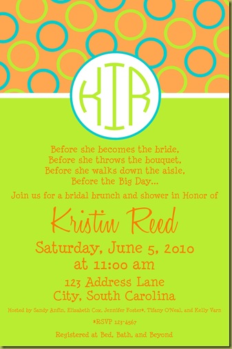 Orange Green Bridal Shower