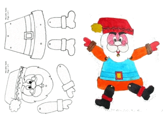 Imagenes De Santa Claus Para Armar | manualidad navidad papa noel articulado para colorear Imagenes De Santa Claus Para Armar | manualidad navidad papa noel articulado para colorear