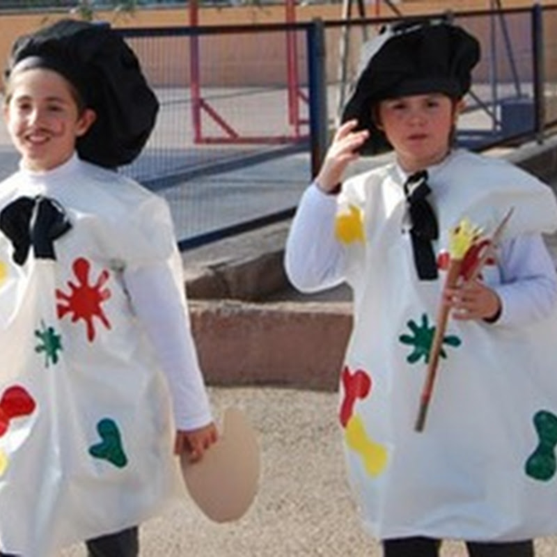Jugar y Colorear: Disfraz de pintor para escolares con bolsas de basura