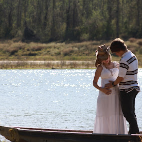 Young Love by Chuck Gant - Portrait & People Couples ( water, teen couple, girl, teen, pregnant, lake )