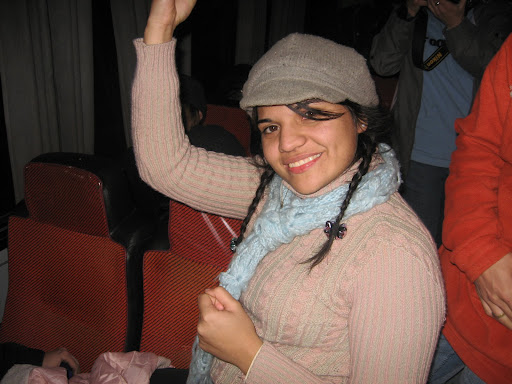 Ayelen on the bus trip back from an evangelistic activitiy at an orphanage