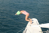Mathilde en train plonger de l'étrave
