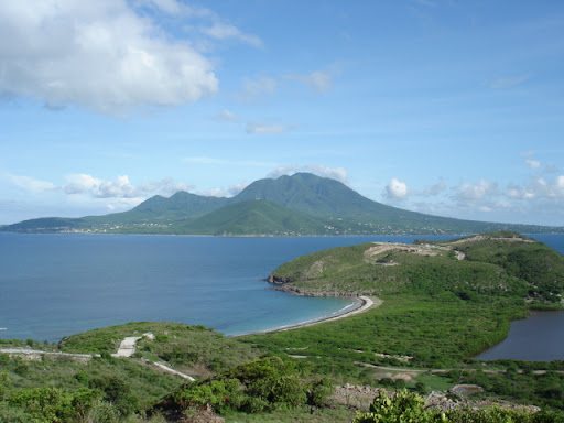 A view of Nevis from the island of St. Kitts