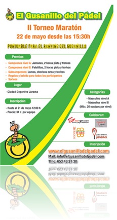 II Torneo Maraton Gusanillo del Padel, mayo 2010