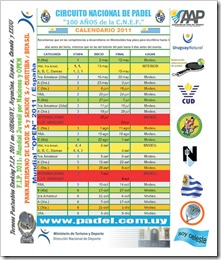 calendario asociacion de padel uruguay 2011