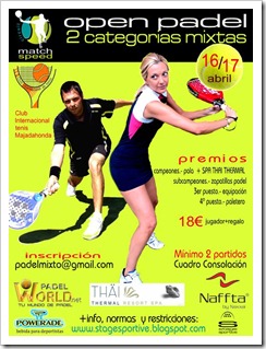 4&ordm; open match speed mixto inter 16 y 17 abril