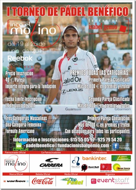 Torneo de Pádel Benéfico Fundación Isabel Gemio en Reebok Sports Club La Finca, 2011.