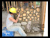 RDLP cordwood wall with cob mortar