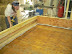A finished form box, with plywood bottom that is later removed