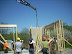 One prefabricated straw bale wall panel in place!