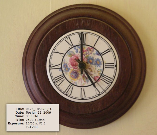 A clock showing 5:58 PM while EXIF data shows 3:58
