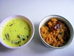mor kulambu & raw banana kootu from Jayshree