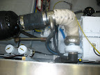 Marine Exhaust riser installed on a Cummins M-11 in a 52' Meridian yacht. This stainless steel exhaust riser was built to US Marine specifications. This is a top view prior to the installation of the deck.
To order, contact us today.
National Marine Exh