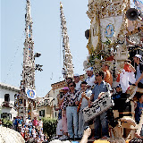 Particolare della fanfara del Giglio del Calzolaio durante la ballata della domenica mattina; anno 2006.