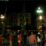 Alcuni Gigli lasciati in piazza del Duomo dopo aver effettuato il percorso, lunedì ore 4 del mattino; anno 2006.
