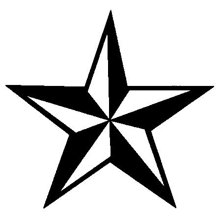 Black an Red Nautical Star Tattoo Design