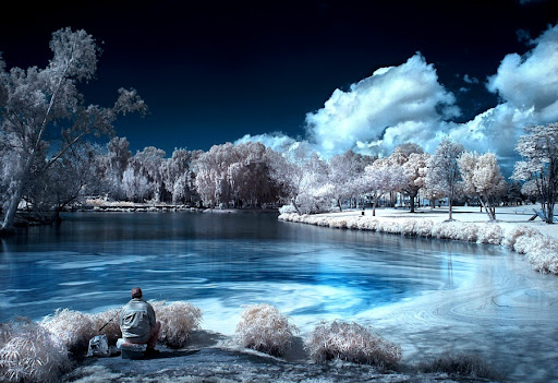 Infrared photography: The Fisherman by Roie Galitz