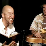 Norman Liebold und Bernd Vollbach: Der Abend, an dem "WortAnKlang" entstand: 13.08.2008 im Café Podcast Bonn.
Sceenshot aus der Videoaufzeichnung von Daniel Becker.
