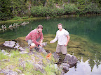 Rick and Ryan show off the six brook trout they caught