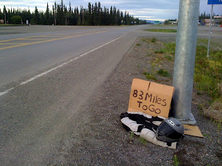  &ndash; Hitchiking Back. Got a ride right after this picture, not because of the sign though.