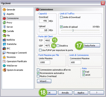 Configurazione porte eMule