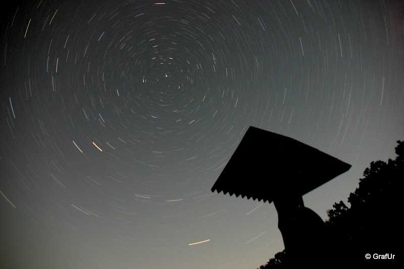Középpontban a Sark csillag. Ezért a fotóért mentünk ki hajnal 2-kor, holdnyugta után a Bükkbe