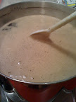 After adding the extract. Got a little foamy.