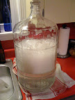 Sanitizing the carboy. Thank you star san!