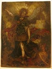 Św. Michał wypędza demona, katedra Cuautitlàn, Mexico