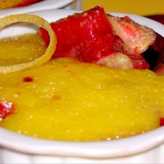 Rhubarb/strawberry Gratin