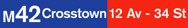 M42: Crosstown: 12th Avenue, 34th Street.