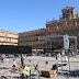 Plaza Major Salamanca, setting up for festival gigs Plaza Major Salamanca, setting up for festival gigs