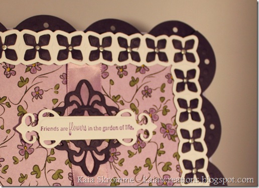 card detail spellbinders fleur de lis lotus border big scalloped border