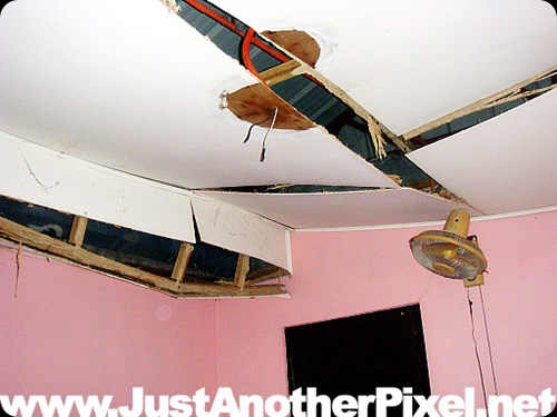 Ceiling at the back of our house almost collapsed