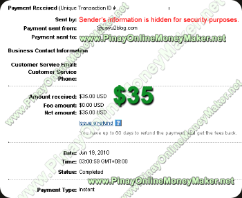 PayU2Blog Payment Proof 2010 June 19th $35.00