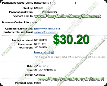 Neobux Payment Proof 2010 June 30