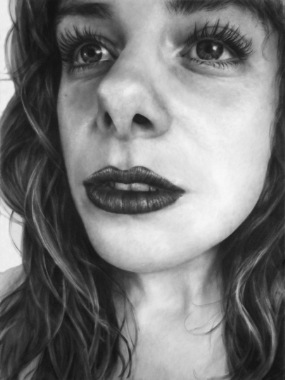 [Melissa Cooke I Love Red Lipstick Even When It Is In Black and White Drawing Graphite Self Portrait[3].jpg]