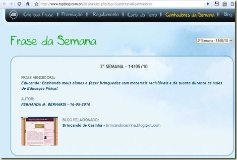 Frase da segunda semana Frase da segunda semana